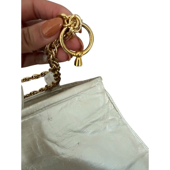 MARCO BROTHERS Vintage Ivory Gold Cocktail Shoulder BAg - Picture 8 of 8